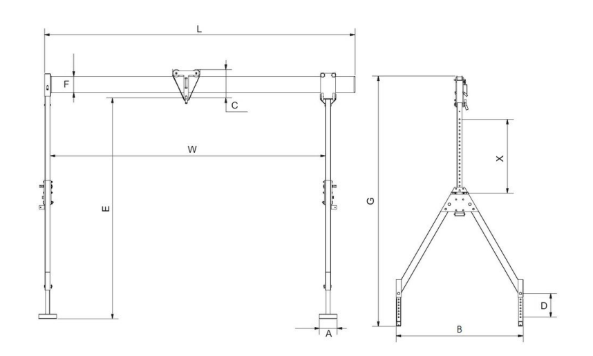 Aluminium Gantry Crane foldable